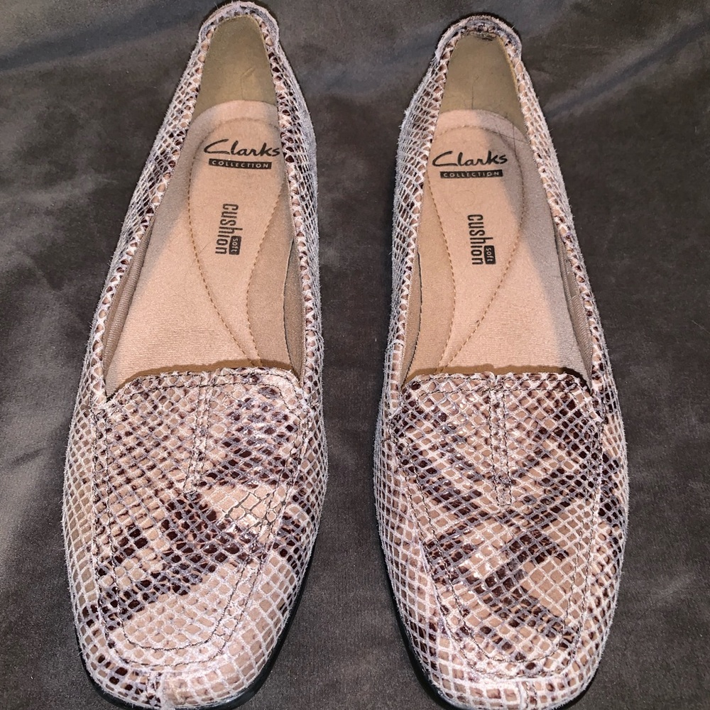 Clark’s Snake Print Shoes